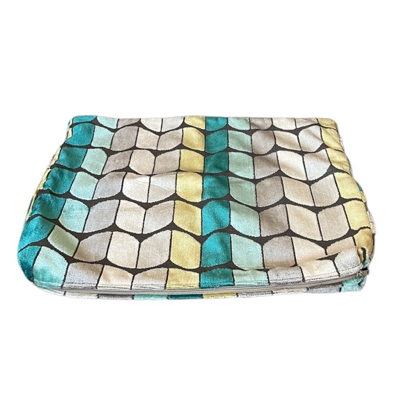 AQUA TEAL GREANN YELLOW GRAY VELVET PILLOW MULTI ACCENT PILLOW COVER (Set of 2) - Picture 5 of 8